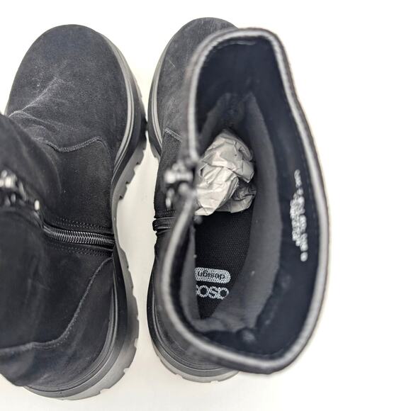 Asos Design Antigua Suede Sock Boots Round Toe Women's Black Size US9 EU40 - Picture 11 of 13